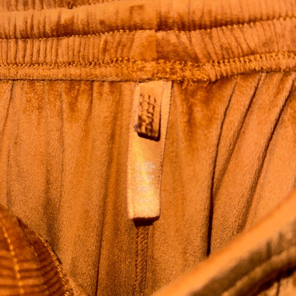 Velvet Drawstring Pants in Rust